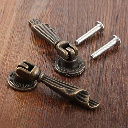 dophee 2Pcs Antique Bronze Metal Decorative Single Hole Drop Handle
