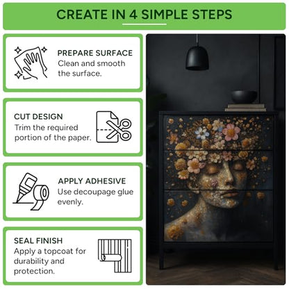 Mint by Michelle Skin Decoupage Paper for Furniture (A1) - size: A1
