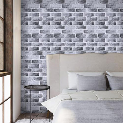 Commomy 3D Wall Panels Peel and Stick Faux Brick 10 Pcs 11.8" x 11.8" - color: Brick-MR