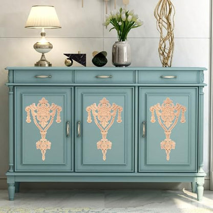1Pc Wood Carved Onlays Center Wooden Appliques Furniture DIY 11.81" x5.91 - size: 30x15cm/11.81"x5.91"