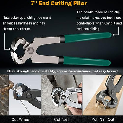 4Pcs Upholstery Staple Remover Tool Set Including 7inch End Cutting Plier,V Tip Tack Puller,U Tip Tack Puller,Staple Remover,Nail Puller Carpet Remover for Furniture Floor Photo Frame - style: 4 PCS