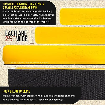 Dura-Gold K-Block Sander Firm & Flex Hand Sanding Block Kit, 9", 16" & 24" - size: 9-inch, 16-inch, 24-inch