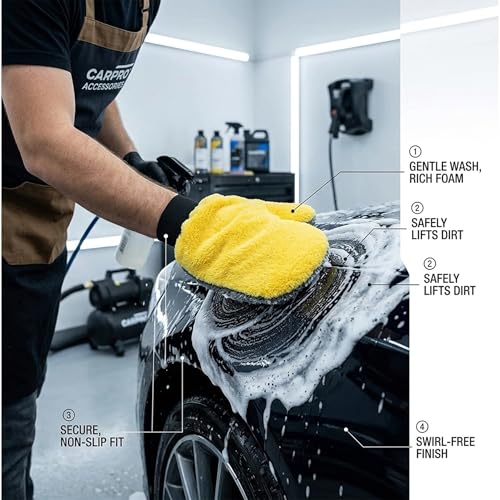 12 Pcs Paint Mitt Gloves, Microfiber Cleaning Dusting Gloves with Thumb, Reusable Terry Painter Mitts for Deck Stain, Furniture Waxing, Car Wash, Polishing