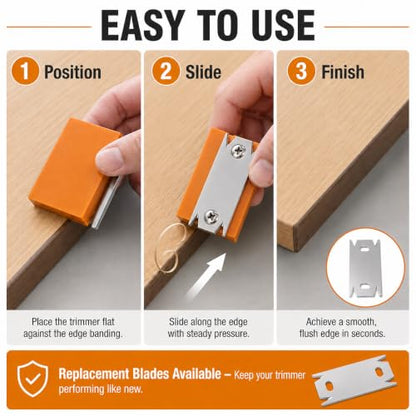 2PCS Edge Banding Trimmer with 2 Replacement Blades