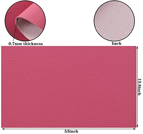 Picheng Lychee Faux Leather Fabric - 13.8" x 53" Soft Faux Leather Roll - color: Rose Red