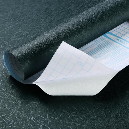 Safiyya Wallpaper Blackish Green Silk Peel and Stick Wallpaper Textured Green Contact Paper Removable Solid Color Self Adhesive Wall Paper Vinyl Rolls 118"x 17.3" - color: Blackish Green, size: 17.3" x 118"