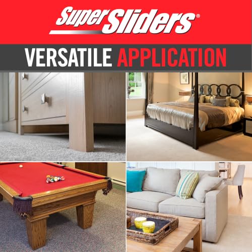 Super Sliders 8-Piece 7" and 3-1/2" Round Reusable Furniture Sliders for Carpet, Anti-Slip Protective Furniture Moving Pads for Beds, Sofas, Dressers, Beige