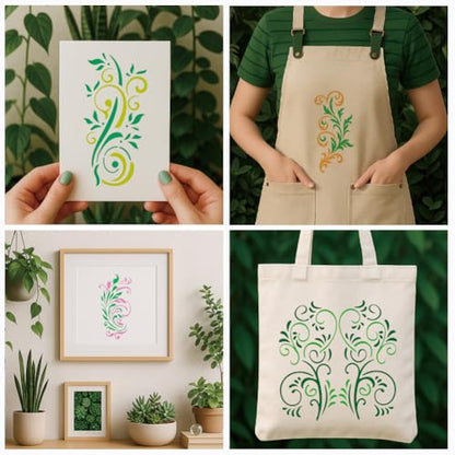 12 Sheets Various Rolls of Flowers Stencils, 12 Styles Flower Vine Drawing Templates Wildflower Reusable PET Art Stencils for Painting on Wall Wood Home Decor - style: Rolls of Flowers