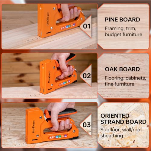 Heavy Duty Upholstery Staple Gun with 4000 Staples - color: Orange