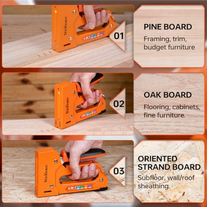 Heavy Duty Upholstery Staple Gun with 4000 Staples - color: Orange