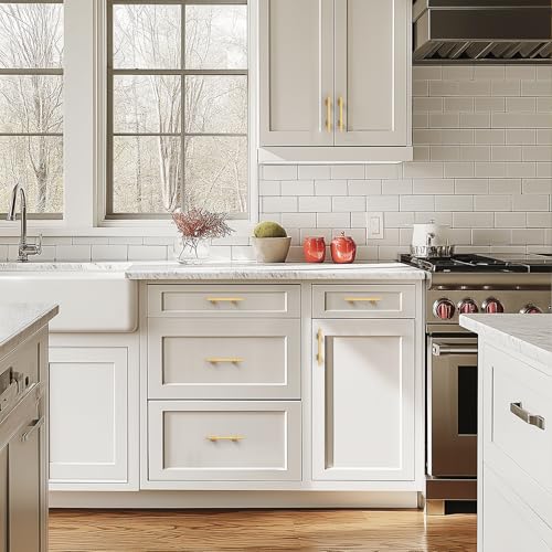 HOME EDIT Gold Pulls Cabinet Handles 3-1/2 Inch 10 Pack - color: Gold, size: 3-1/2 In Hole Center