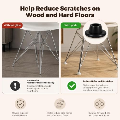 32 Pack 7/16 Inch Black Nylon Chair Glides - color: Black