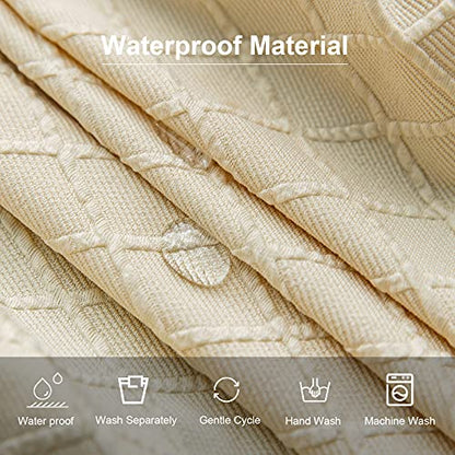 Genina Waterproof Chair Covers for Dining Room Dining Chair Covers Kitchen Parsons Chair Cover (Beige, 6 PCS) - color: Beige, size: 6 PCS