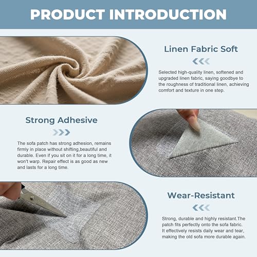 BESEZX Linen Fabric Repair Patch Upholstery Patch 3 PCS 9 * 11 Inch - color: Khaki, size: 9*11 inch