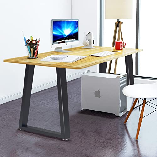 Taelakeni 28 Inch Metal Table Desk Legs, Heavy Duty Industrial Style Dinning Table Leg with Adjustment Feet Pads, Trapezoid - color: Trapezoid, size: 28 IN