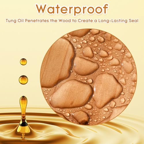 10 OZ Pure Tung Oil for Wood Outdoor/Indoor, Food Grade Sealer - size: 1 Count (Pack of 1)