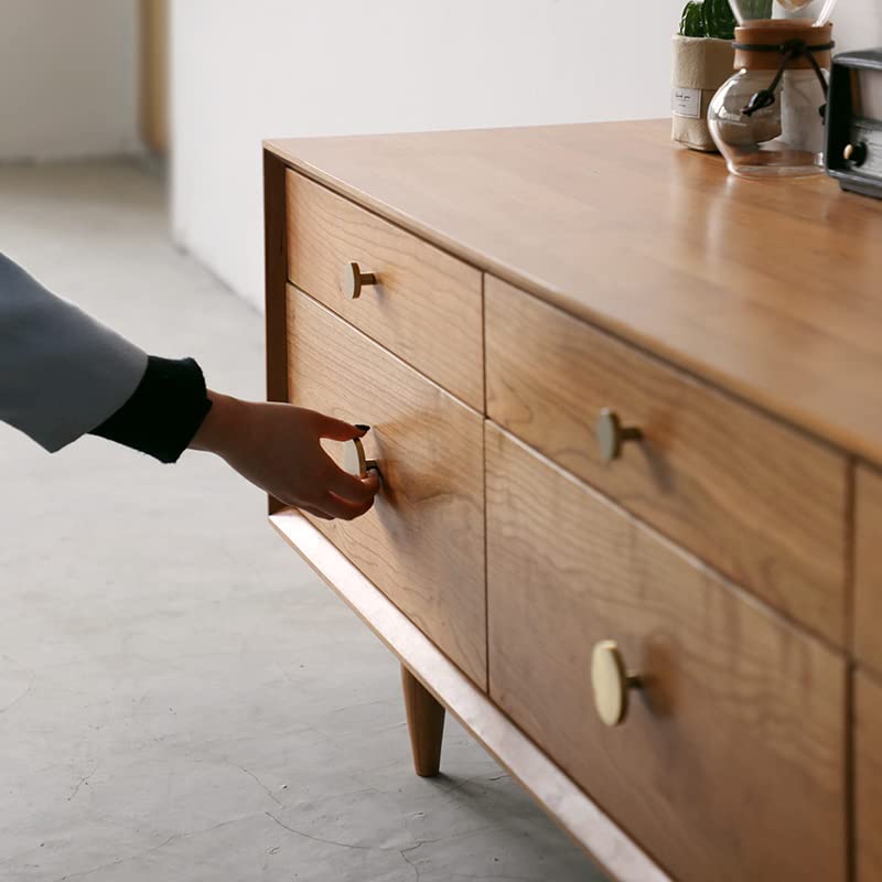 IVAILEX 10 Pack Gold Knobs for Cabinets and Drawers, 1.1 inch Gold Cabinet Knobs, Pure Solid Brass Knobs, Round Drawer Pulls, Brushed Brass Knobs for Kitchen (Round) - color: Round