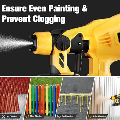 Cordless Paint Sprayer for Dewalt 20V Battery(Battery Not Included),1000ml/min High Flow(2.5mm Nozzle),Electric Spray Paint Gun for House Painting,Furniture refinishing, and Garden Fence-Tool ONLY