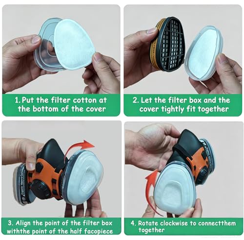 Reusable Silicone Half Face Respirator Mask with A1 Filters for Painting