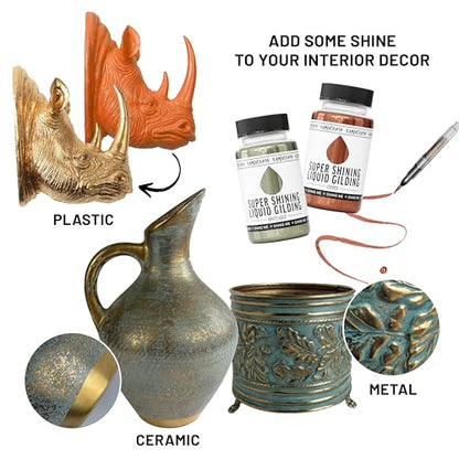 KAMENSKAYA Warm Brass Leaf Paint, Liquid Gilding Paint, 0.68 fl oz - color: Warm Brass, size: 0.68 Fl Oz (Pack of 1)