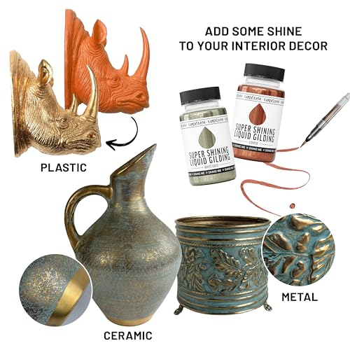 KAMENSKAYA Warm Brass Leaf Paint, Liquid Gilding Paint, 3.38 fl oz - color: Warm Brass, size: 3.38 Fl Oz (Pack of 1)