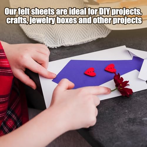 Biaungdo Red Self Adhesive Felt Sheets, 8 x 12 Inch, 6 Pcs - color: Red