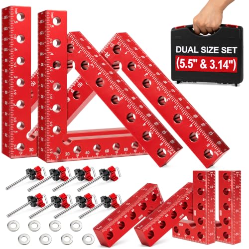 8Pcs Right Angle Clamps, 5.5" & 3.14" Precise Woodworking Corner Clamps