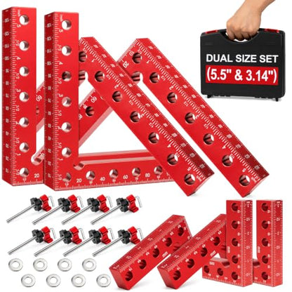 8Pcs Right Angle Clamps, 5.5" & 3.14" Precise Woodworking Corner Clamps