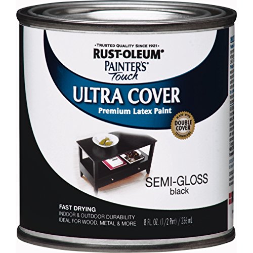 Rust-Oleum Painters Touch Ultra Cover Indoor and Outdoor Semi-Gloss Black Paint 8 oz.