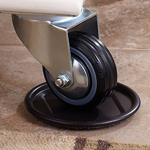 SoftTouch 2-1/2" Round Reusable Carpet Bottom Furniture Caster Cups for Office Chairs, Desks, and Carts, Furniture Wheel Caster Cups for Carpet and Hardwood Surfaces, 4-Pack, Brown - size: 2-1/2 Inch, 4 Pack, style: Round