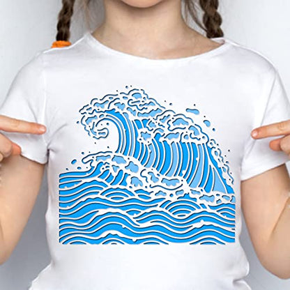 FINGERINSPIRE Sea Waves Drawing Painting Templates - 11.8x11.8 inch Plastic Square Reusable Stencils for Painting on Wood, Floor, Wall and Fabric - color: Sea Waves