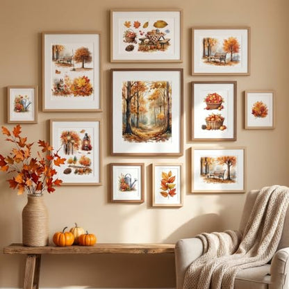 16 Pcs Fall Rub on Transfers for Crafts Furniture 5.7x5.7 Inch - color: Fall