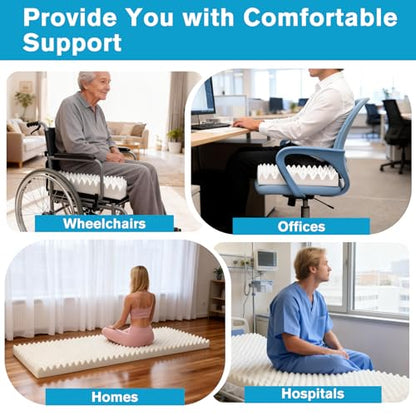 72 * 24 * 3 Inch Egg Crate Foam Padding Pressure-Relieving High-Density Upholstery Foam for Air Circulation Cuttable Cushion Pad for Sofa Chair Hospital - size: 72×24×3 IN