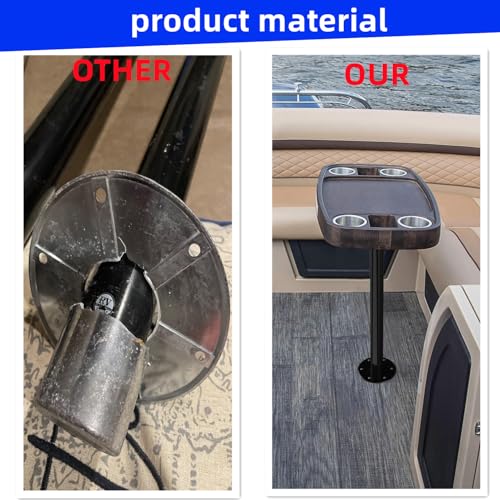 013-1112 RV Table Base, Aluminum Flush Mount Pedestal for RV,Boat,Pontoon - color: Black