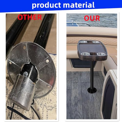 013-1112 RV Table Base, Aluminum Flush Mount Pedestal for RV,Boat,Pontoon - color: Black