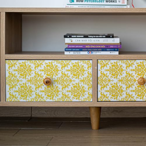 Peacoblue Golden Pattern Rub On Transfers for Furniture 6"x12" - style: Vintage Gold Pattern