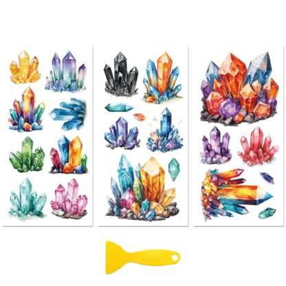 Peacoblue Colorful Crystal Rub On Transfers for Furniture Craft 6"x12" - style: Colorful Crystal