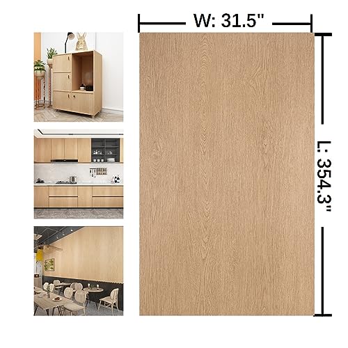 Extra Wide Wallpaper Peel and Stick Light Wood Contact Paper 31.5"x354" - color: Brown, size: 31.5" x 354.3"