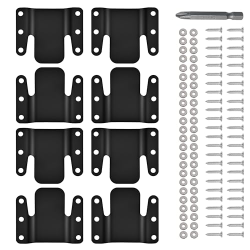 8 Pcs Universal Sectional Sofa Interlocking, Sectional Couch Connectors,Sofa Connector Bracket - color: Black, size: 2.95" x 2.6" - 8 Pack