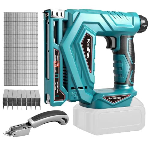 3-in-1 Brad Nailer/Narrow Crown Stapler for Ma-Kita 18V Battery - color: Blue