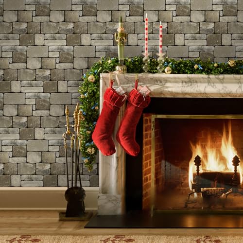 3D Peel and Stick Faux Stone Wall Panels 11.8" x 11.8" 10-Pack - color: ‎Stone-SM-I