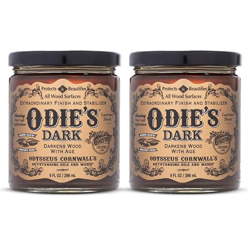 Odie's Dark Oil Twin Pack (9 oz) - 2 Jars - All Natural Finish - Protection and beautification for Wood that Darkens and Patinas with Age