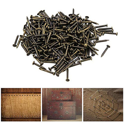 newlng 500PCS Small Nail Round Head Tiny Nails String Art Nails Hand-Made Hardware Accessories Fasteners 1 X 10mm/0.04"X0.4"(DXL) Bronze - color: Black1*10mm