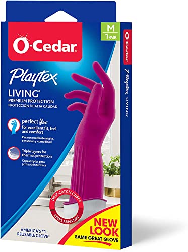 PLAYTEX HandSaver Rubber Gloves, Premium Protection for Kitchen and Household Cleaning (Medium, 6 Pack) - size: 6 Count (Pack of 1)
