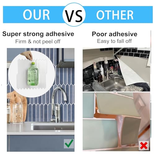 10-Sheet Peel and Stick Backsplash Tile, Self-Adhesive Blue Long Hexagon Wall Tiles, Stick on Backsplash for Kitchen, Bathroom, Fireplace, RV, Thicker Design(12"×12"). - color: Blue