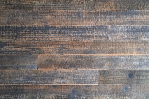 Rustic Brown Solid Wood Wall Planks, Nail Up Barn Panels 10 sq ft - color: Rustic Brown, size: 10.5 Sq.Ft