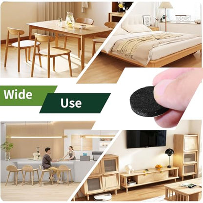 Felt Furniture Pads for Hardwood Floors 48 PCS, 1" Round, Black - size: 48PCS 1 inch Round Black