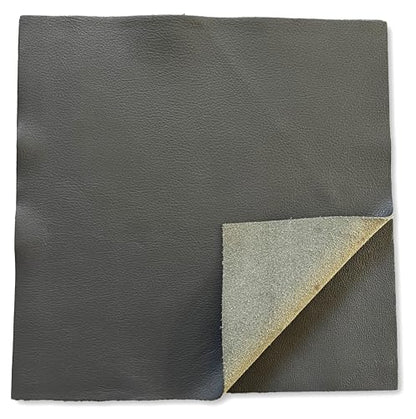 Natural Grain Cow Leathers: 12'' x 12'' Pre-Cut Leather Pieces (Gray, 1 Piece) - color: Gray, size: 1 Piece