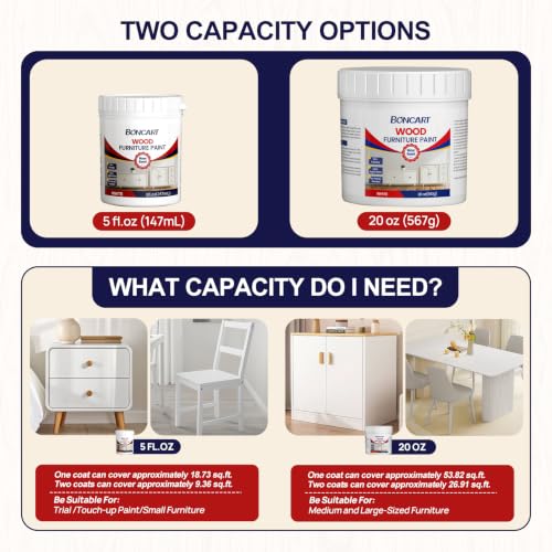 Boncart Wood Furniture Paint Kit - color: White, size: 5fl.oz