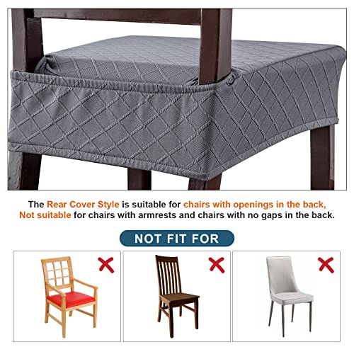 Genina Waterproof Chair Covers for Dining Room,Set of 6,Dark Gray - color: Dark Gray, size: 6PCS